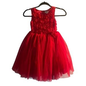 Childrens Place red tulle flower puff skirt dress 5